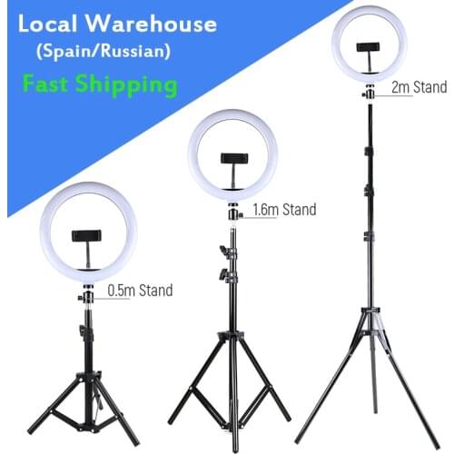 Photography LED Selfie Ring Light 10inch Dimmable Camera Phone 26CM Ring Lamp With Stand Tripod For Makeup Video Live Studio