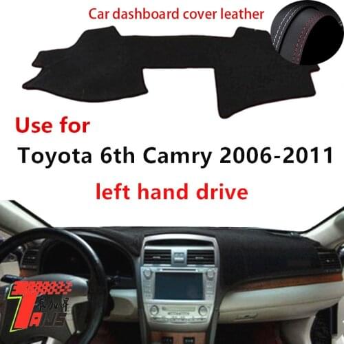 TAIJS Factory protective casual Classic Leather Car Dashboard Cover For TOYOTA 6th Camry 2006 07 08 09 10 11 Left hand drive