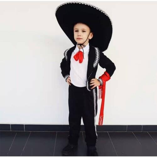 Traditional Mexico Clothing For Boys Halloween Costumes Mariachi Amigo Dance Clothing Carnival Party Performance Show