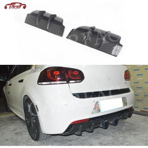 Carbon Fiber Rear Lip Diffuser Splitters Aprons Spoiler For Volkswagen VW Golf 6 VI MK6 R20 2010-2013 FRP Bumper Cover Trims