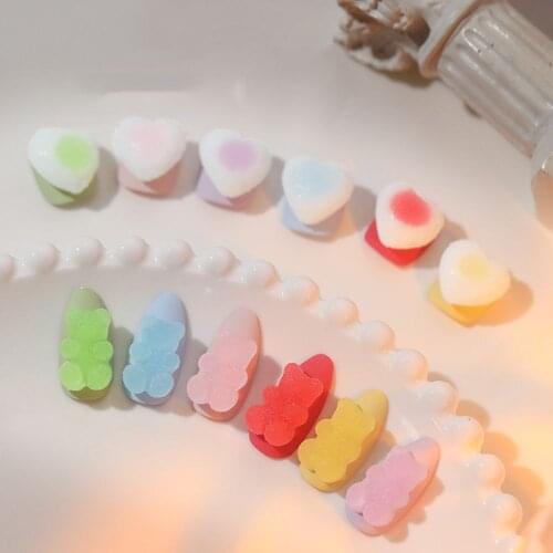 Nail Gummy Bear Jewelry Candy Color Love Cute Girly Heart Nail Decoration 3D Nail Art Decoration DIY Nail Art Ornaments Manicure