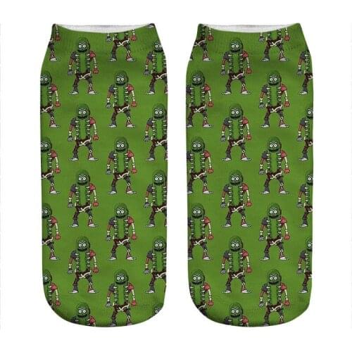 Womens socks kawaii Green cartoon Kimchi Rick Printed Socks Woman harajuku Happy Funny Novelty cute girl gift Socks for women
