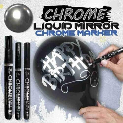 Liquid Mirror Chrome Marker with 0.7/1/3mm Nib Mirror Reflection Sign Pen Soomth Writing AUG889