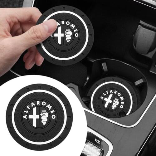1/2PCS Car Cup Holder Non-slip Mat Interior Decoration Auto Stying Accessories For Alfa Romeo 159 147 156 166 Giulietta Giulia
