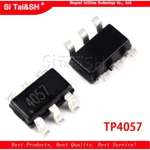 10PCS 100% New TP4057 4057 SOT23-6 Chipset