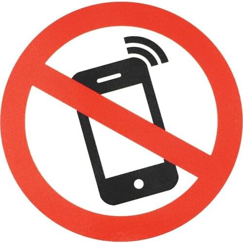 12x12cm Do Not Use Mobile Phones Warning Sign Car Sticker Fashion Decoration Auto Accessories Motorcycle Waterproof PVC Decal