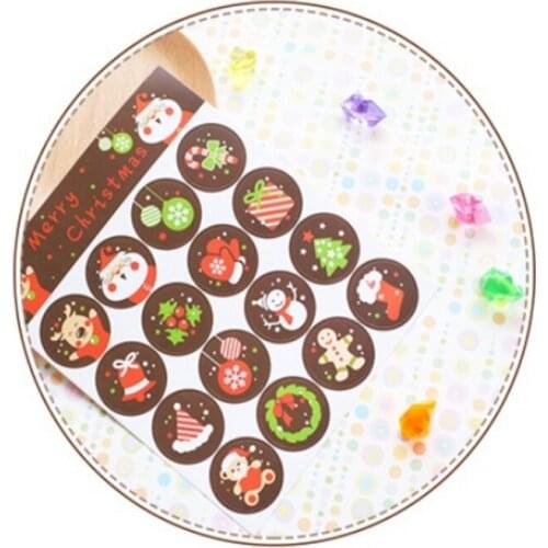 1600Pcs/lot MERRY Christmas series Decorative Round paper Stickers DIY Gift Favor Box Bags packaging Envelope Seal Label