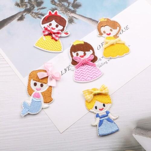 2Pcs Cartoon Fabric Princess Girls Hair Clothing Shoes DIY Hairpin Small Ornaments Embellishments Accessories Home Decration