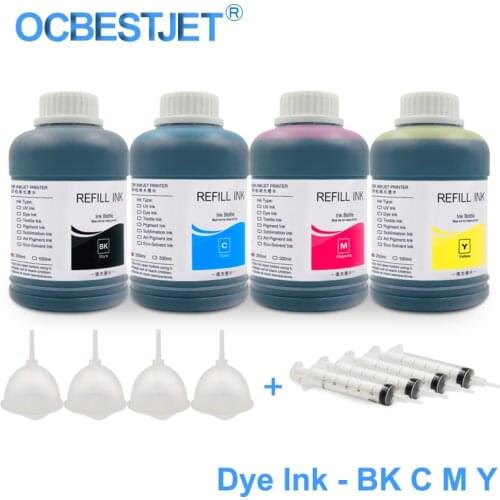 4x250ML Universal Dye Ink Refill Ink Kit For Epson L100 L110 L120 L210 L300 L355 L350 L550 L555 Stylus Pro 4400 7400 9400 B300