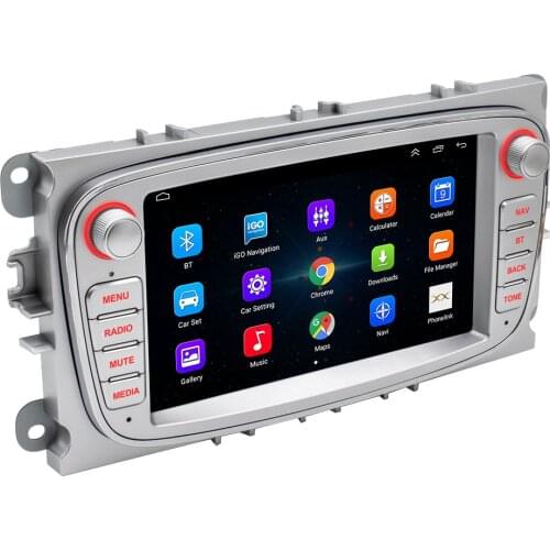 7" Android 10.1 Car Stereo Radio GPS Sat Nav Bluetooth MP5 Multimedia Player For Ford Focus MK2 Mondeo S-Max C-Max Galaxy