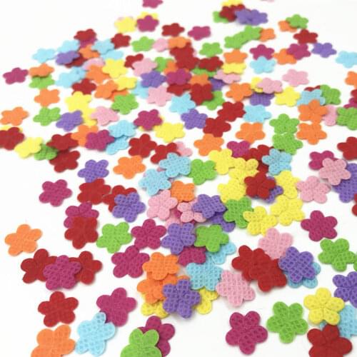 DIY 400pcs Felt Appliques Mixed Colors Flowers Cardmaking decoration Craft 12mm