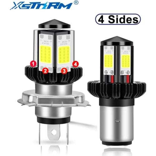 H4 BA20D LED Hi Lo Beam Motorcycle Headlight Blubs Moto Light H6 Scooter Motobike Head Lamp White