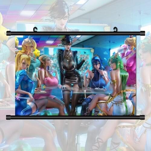 Pallthennon Lucina Princess Zelda Peach Samus Aran Bayonetta HD Print Wall Art Fabric Cloth Poster Scroll