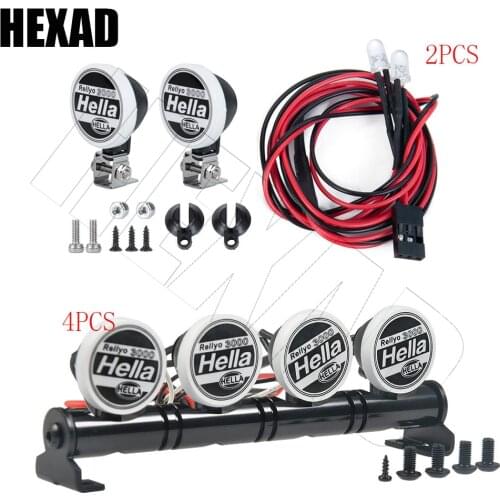 Hella Round Bright LED Lamp Roof Light Search Lights for 1/10 RC Rock Crawler TRX-4 Off-Road RC Car Part