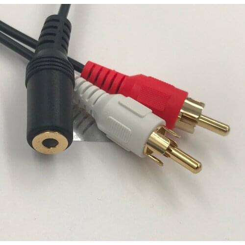 3.5mm Jack to 2 RCA Male Cable Gold Plated High Quality Female to Male Stereo Audio Adapter 20cm