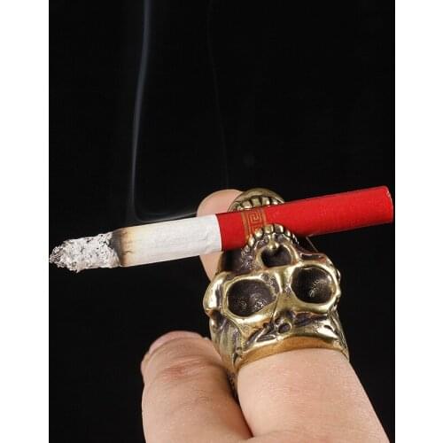 Skeleton Cigarette Holder Ring Copper Unbreakable Adjustable Fit All Fingers & 8 MM Cigarettes Smoking Accessories