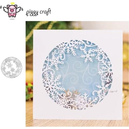 Piggy Craft metal cutting dies cut die mold Snowflake circle background Scrapbook paper craft knife mould blade punch stencil