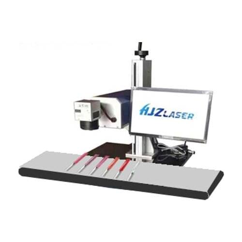 Mini Stainless Steel Pen pipette Conveyor Belt Fiber Raycus 20W 30W 50W Laser Marking Engraving Machine