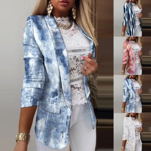 New Spring Summer Womens Jacket 2021 Office Coat Cardigan Striped Blazers Cardigans Lady Suits Fashion Jackets Suit Female Coat