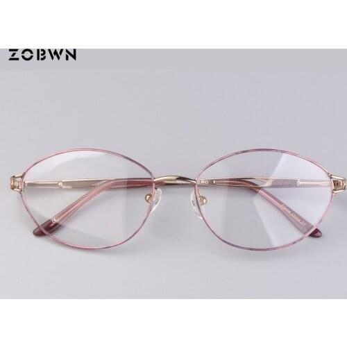 Full rim pink glasses Extremely Light Oval vintage men UV400 gafas de sol oculos de grau feminino myopia diopter spring hinge
