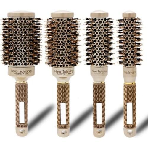 Professional Salon Styling Tools Round Hair Comb Hairdressing Magic Curling Hair Brushes Comb Ceramic Iron Barrel Comb