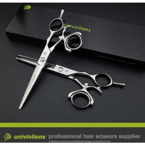 5.5" fly scissors professional hair dressing scissors barber japan hair cutting shear rotating thumb shears rotary shear haircut