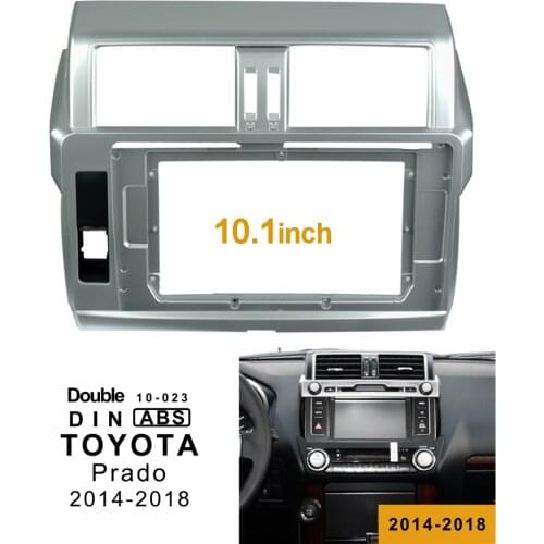 2Din Car DVD Frame Audio Fitting Adaptor Dash Trim Kits Facia Panel 10inch For Toyota PRADO 2014-2018 Double Din Radio Player