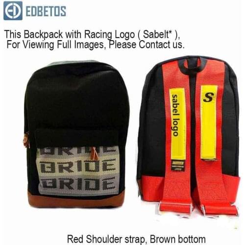 Fabric Straps Style School Backpack Car Canvas Backpack Bride Bag Racing Straps Backpack Wallet Key Case For JDM Style Racing