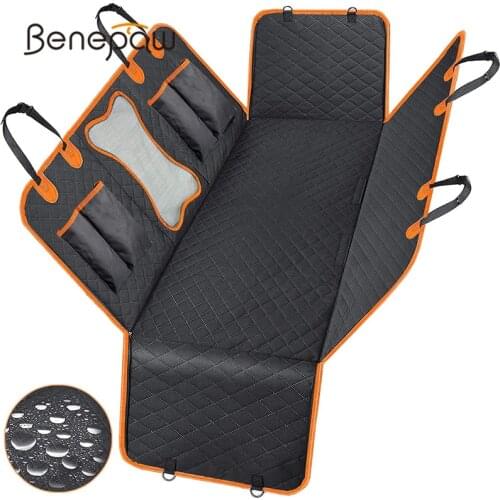 Benepaw Dog Car Seat Cover Waterproof Mesh Window Back Seat Vehicle Protector Cover Durable Nonslip Hammock For Cars Trucks SUVs