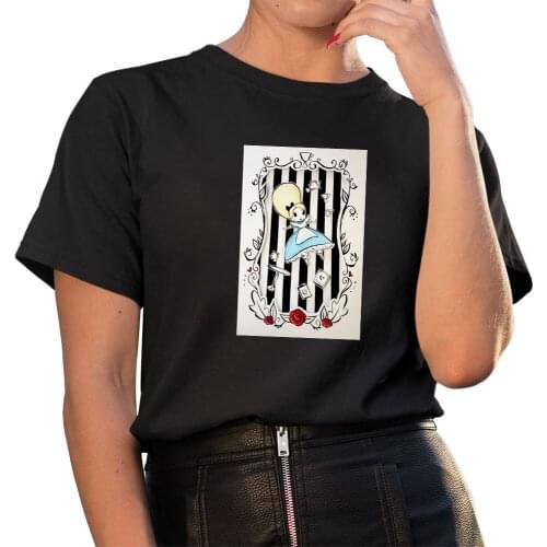 Alice in Wonderland Print Tshirts Women Harajuku Summer Oversized T Shirt Fashion Tops Female T-shirt Casual Tee Girls Clothing