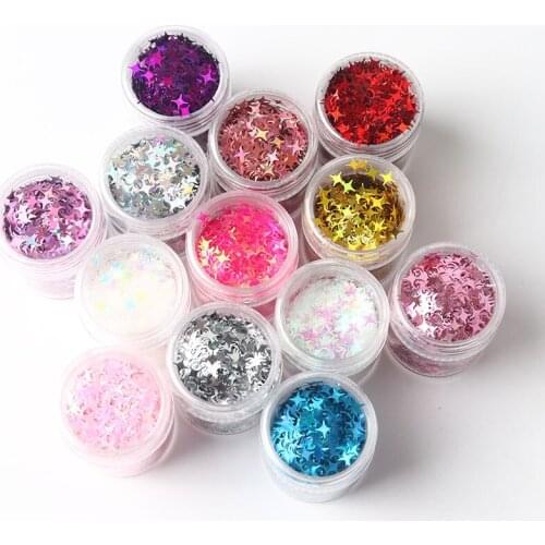 1 Can of Holographic Cross Nail Sequins 4Mm Laser Star Glitter Nail Patch 3D Mirror Nail Polish Nail Art Dly Material Decoration