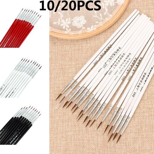 10/20 Pcs/Set Fine Hand Painted Thin Hook Line Pen Drawing Art Pen Paint Brush Nylon Brush Acrylic Painting Pen Art Supplies