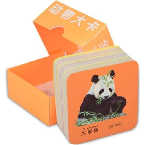 108pcs/set Kids Cards Chinese English Learning Word Books For Children Color Picture Memory Characters Animal Card 8*8cm