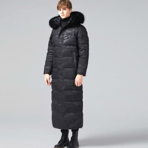 2020 Mens Down Jacket Long Winter 90% White Goose Down Jacket Men Camouflage Down Coat for Men Fur Collar 00100 KJ3284