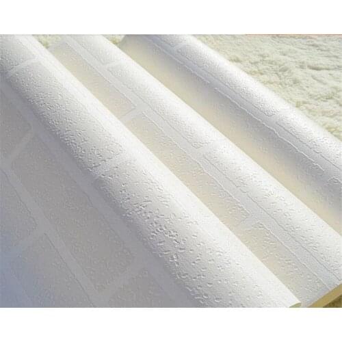 Beibehang 3d Wallpaper pure white bump imitation brick grain white brick home decorative wallpaper for walls 3 d papel de parede