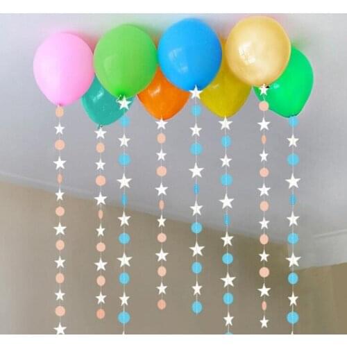 4meter paper Flag Party bell garland Decoration Banner Bunting for birthday wedding event decor star dots for balloon too