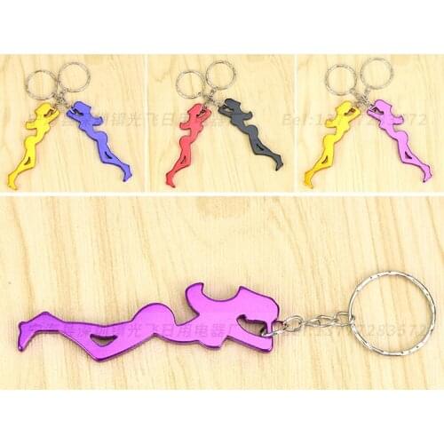480pcs Multi Function Sexy Girl Shaped 2 in 1 Aluminum Alloy Beer Bottle Opener Key Chain Ornaments