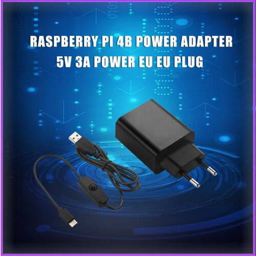 Raspberry Pi 4 B power adapter 5V 3A power supply EU US plug 1M switch USB cable power cord for Raspberry Pi 4 RPI170