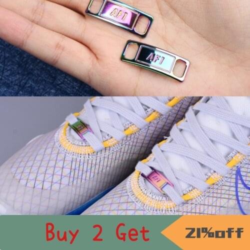 AF1 Shoelaces Buckle Shoelace Metal Buckle Shoelaces Accessories Metal Lace Lock DIY Off Sneaker White Kits 2pcs / pair