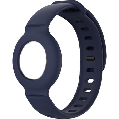 AirTags Wrist band Cover Comfortable Soft Silicone Wristband Strap For Apple AirTag Tracker Bracelet with Anti-Lost Case#p3