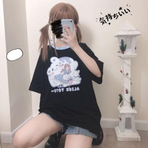 Anime Shirt Mall Goth Top Cyber Y2k Clothes Cute Kawai Korean Style Clothing Women Plus Size Tops