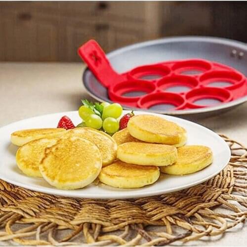 Nonstick 7-hole Fried Egg Cake Molds Porous Pancake Cooking Tool Cake Mould Food-grade Silica Gel Ring Maker Cheese Bakewares