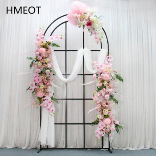 Wedding Arch Iron Props Grid Screen Stand Artificial Flower Shelf Wedding Scene Layout Road Lead Party Background Layout Frame