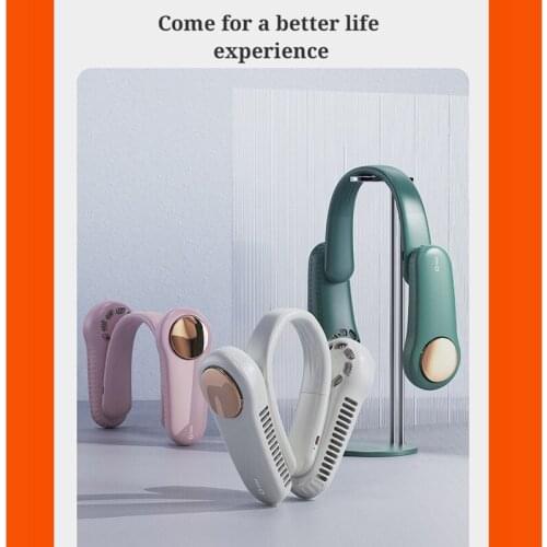 Mini Neckband Fan Cooler Portable Fan No Leaf Fan Outdoor USB Rechargeable Cooling Fan for Home Office