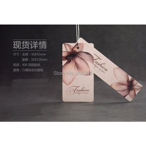 Custom clothing hang tag paper garment swing hanging tag 500pcs/lot free shipping clothing brand DPN048