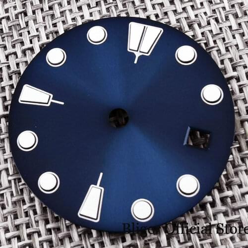 Nologo 28.5mm Blue/Green Watch Dial Date Window Fit MIYOTA Automatic Movement