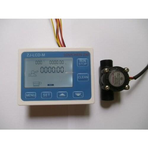 LOUCHEN ZM YF-S201 G1/2 Flow Water Sensor Meter+Digital LCD Display Quantitative Control 1-30L/min
