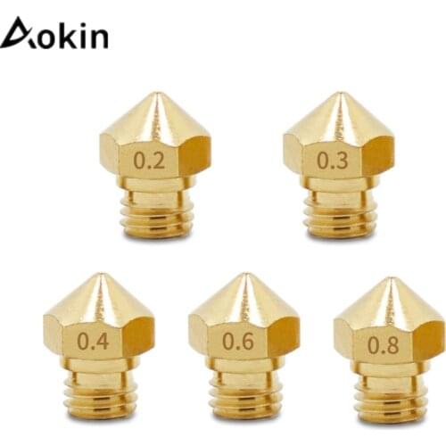 Aokin MK10 Extruder Nozzle For 3D Printer Makerbot 2 0.2mm 0.3mm 0.4mm 0.6mm 0.8mm MK10 Extruder Nozzle For 3D Printer Parts