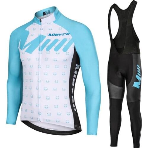 Team Men Cycling Long Sleeve Jersey Bib Pants Set Spring Autumn Quick Dry Road Bike Clothing Sports Uniform Ropa Ciclismo Hombre