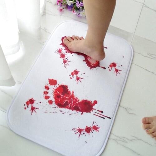 Blood Footprint Doormat Bath Mat Rug Water Non-slip Absorption Carpet new and high quality Bathroom Bath Kitchen Rugs